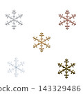 Simple 3D Snowflake Icons (Set of 5 Colors) 143329486