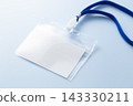 Name tag case with blue background 143330211