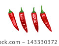 Realistic illustration of a red chili pepper. 143330372