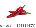 Realistic illustration of a red chili pepper. 143330375