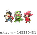 The group of heroes walk towards their destination. 143330431