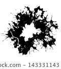 Abstract black ink splatter art 143331143