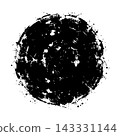 Abstract black ink splatter art 143331144