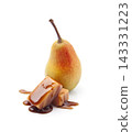 Sweet pear and caramel with topping 143331223