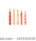 Candles, bows and ribbons, cake stand, holiday set for greeting cards, congratulations and packaging 143332039