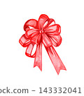Red satin ribbons and bows 143332041