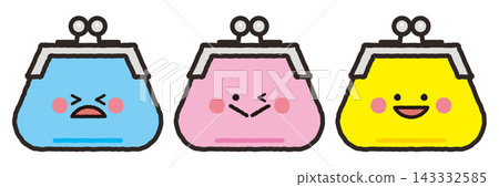 A set of cute, hand-drawn style coin purse character expressions. A set of cute, hand-drawn style coin purse character expressions. 143332585