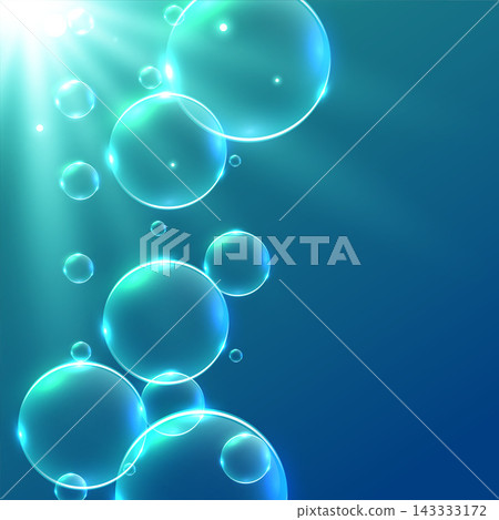 underwater floating bubbles background with sun rays underwater floating bubbles background with sun rays 143333172