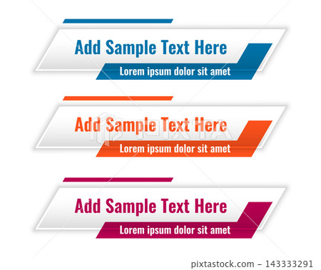 abstract lower third geometric banners in three colors abstract lower third geometric banners in three colors 143333291