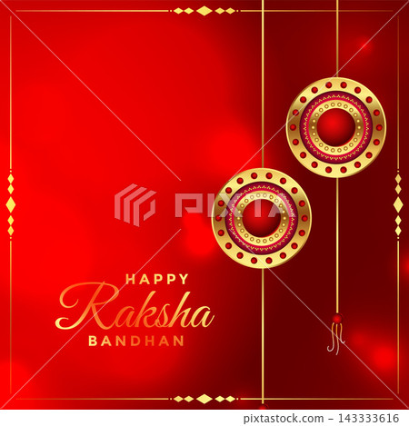 happy raksha bandhan indian festival beautiful wishes card design 143333616