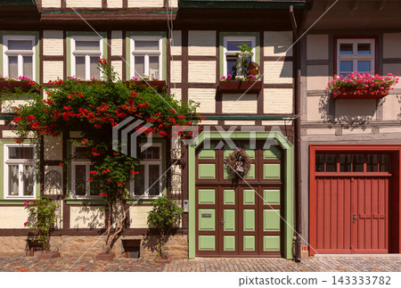 Traditional Half-Timbered Houses in Wernigerode, Germany Traditional Half-Timbered Houses in Wernigerode, Germany 143333782