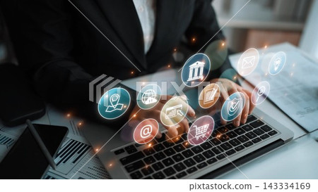 Digital Service Ecosystem and Business Icon Network Marrow Digital Service Ecosystem and Business Icon Network Marrow 143334169