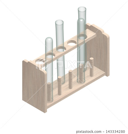 [Isometric Material] Test Tube and Test Tube Rack (Reverse 30°) Transparent PNG 143334280