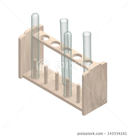 [Isometric Material] Test Tube and Test Tube Rack (Reverse, 30° Inverted) Transparent PNG 143334281