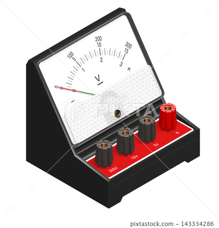 [Isometric Material] Positive Common Voltmeter (Angle 30°) Transparent PNG 143334286