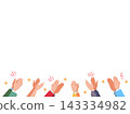 Hands in colorful casual clothes clapping and applauding 143334982