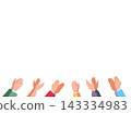 Hands in colorful casual clothes clapping and applauding 143334983
