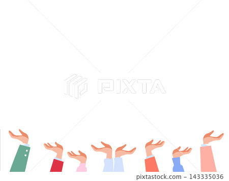 Multiple hands supporting from below Multiple hands supporting from below 143335036