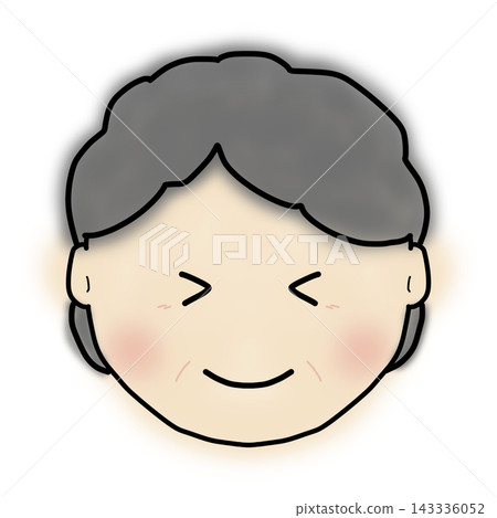 Hand-drawn family face illustration: Grandma smiling Hand-drawn family face illustration: Grandma smiling 143336052