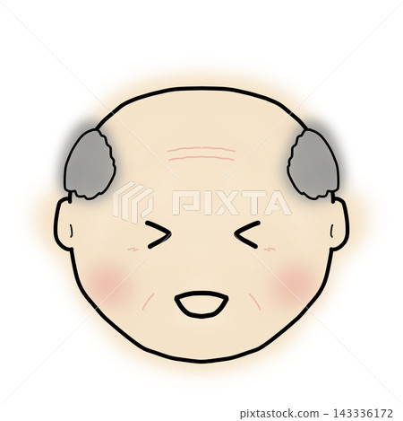 Hand-drawn family illustrations: Grandpa laughing heartily Hand-drawn family illustrations: Grandpa laughing heartily 143336172
