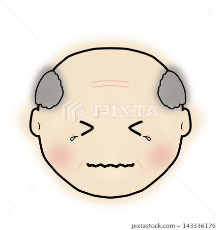 Hand-drawn family face illustrations: Grandpa crying face Hand-drawn family face illustrations: Grandpa crying face 143336176