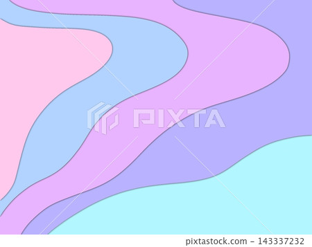 Pastel paper cut wave background with abstract curved layers in pink, purple, and blue Pastel paper cut wave background with abstract curved layers in pink, purple, and blue 143337232