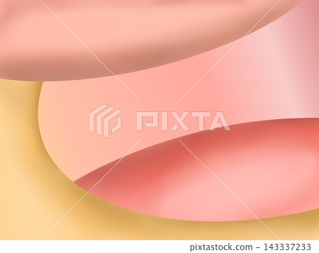 Pastel peach pink 3D fluid wave background with warm golden yellow paper cut layers Pastel peach pink 3D fluid wave background with warm golden yellow paper cut layers 143337233