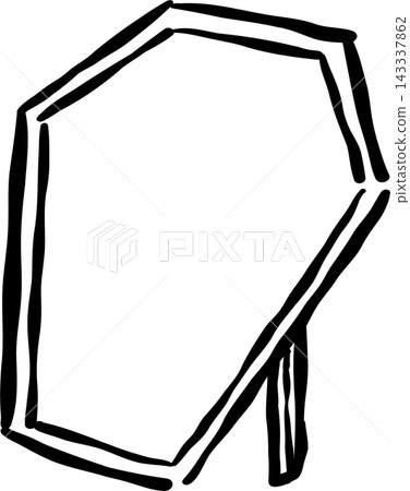 Spooky Cafe Halloween Outline Coffin Sign Board Hand Drawn Black and White Spooky Cafe Halloween Outline Coffin Sign Board Hand Drawn Black and White 143337862