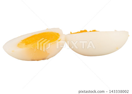 Boiled egg isolated on whitea background 143338002