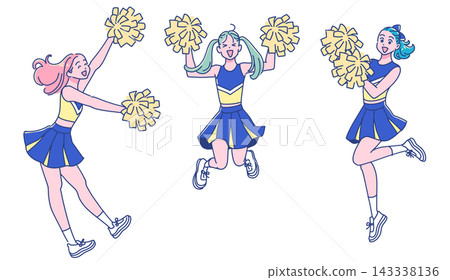 Cheerleaders cheering with all their might Cheerleaders cheering with all their might 143338136