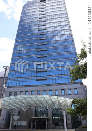 The main entrance of the Sakai City Hall building in front of Sakaihigashi Station in Sakai Ward, Sakai City. The main entrance of the Sakai City Hall building in front of Sakaihigashi Station in Sakai Ward, Sakai City. 143338324
