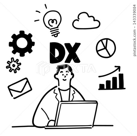 Business professionals who are more productive with digital transformation (DX) Business professionals who are more productive with digital transformation (DX) 143339084