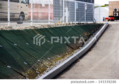 Weed control sheet in dead space Weed control sheet in dead space 143339286