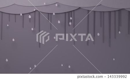 Rain clouds cut out from grayish-purple paper, with a background of anxiety, regret, and fatigue. Rain clouds cut out from grayish-purple paper, with a background of anxiety, regret, and fatigue. 143339992