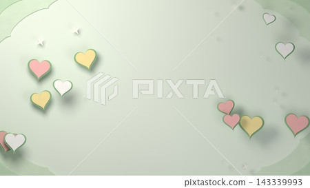 A paper-cut heart floating on light green paper. A popular and recommended background. A paper-cut heart floating on light green paper. A popular and recommended background. 143339993