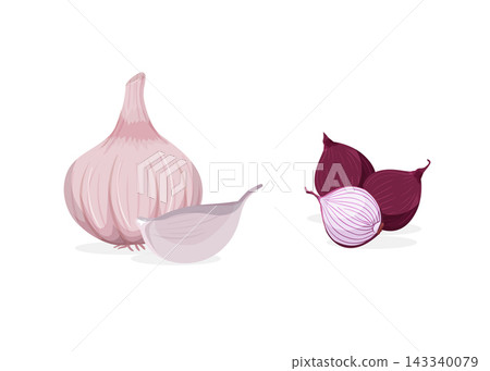 Garlic and shallots stock illustration Garlic and shallots stock illustration 143340079