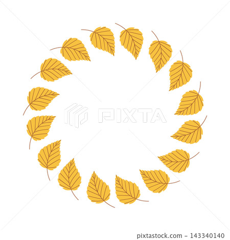 Autumn leaves wreath frame with yellow fall leaf elements for wedding invitation thanksgiving greeting card and seasonal sales design Autumn leaves wreath frame with yellow fall leaf elements for wedding invitation thanksgiving greeting card and seasonal sales design 143340140