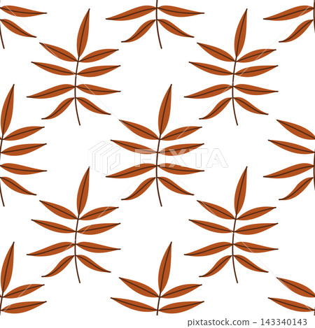 Terracotta autumn branch seamless pattern with brown leaf elements for elegant textile fabric design and wallpaper packaging Terracotta autumn branch seamless pattern with brown leaf elements for elegant textile fabric design and wallpaper packaging 143340143