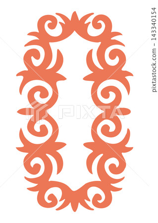 Kyrgyz shyrdak ornament frame vector, traditional nomad felt carpet pattern silhouette for cultural branding, identity and craft design Kyrgyz shyrdak ornament frame vector, traditional nomad felt carpet pattern silhouette for cultural branding, identity and craft design 143340154