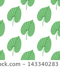 Tropical leaf seamless pattern vector flat botanical background summer textile print 143340283