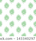 Green tropical palm leaf seamless pattern, minimalist botanical foliage background for summer textile, wallpaper, nursery and eco packaging 143340297