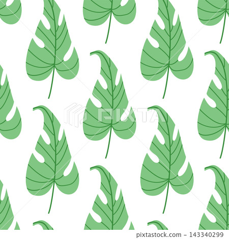 Green monstera leaf seamless pattern, minimalist tropical botanical background for textile, wallpaper, nursery decor and organic packaging Green monstera leaf seamless pattern, minimalist tropical botanical background for textile, wallpaper, nursery decor and organic packaging 143340299