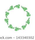 Leaf frame vector flat botanical wreath monstera circle border invitation template 143340302