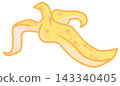 Banana peel in cute hand draw style 143340405