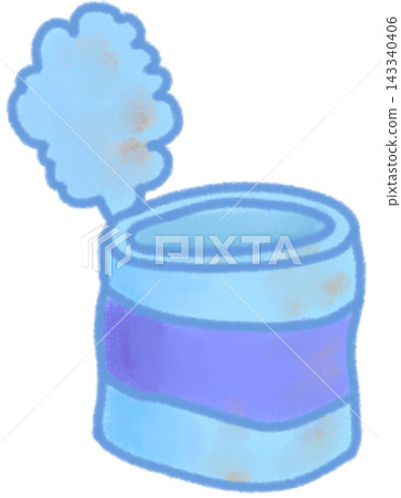 Dirty empty can in cute hand drawn style 143340406