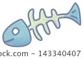 Fish bone in cute hand draw style 143340407