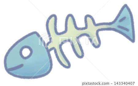 Fish bone in cute hand draw style 143340407