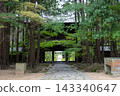 A beautiful autumn rain scene at Sogenji Temple in Okayama City, Okayama Prefecture, Japan. 143340647