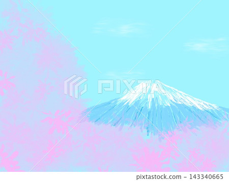 美麗的富士山和櫻花 美麗的富士山和櫻花 143340665