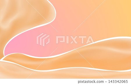 Abstract peach and pink paper cut wave background with smooth gradient and white outlines Abstract peach and pink paper cut wave background with smooth gradient and white outlines 143342065